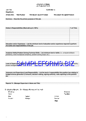 Job Evaluation Form 4 pdf free